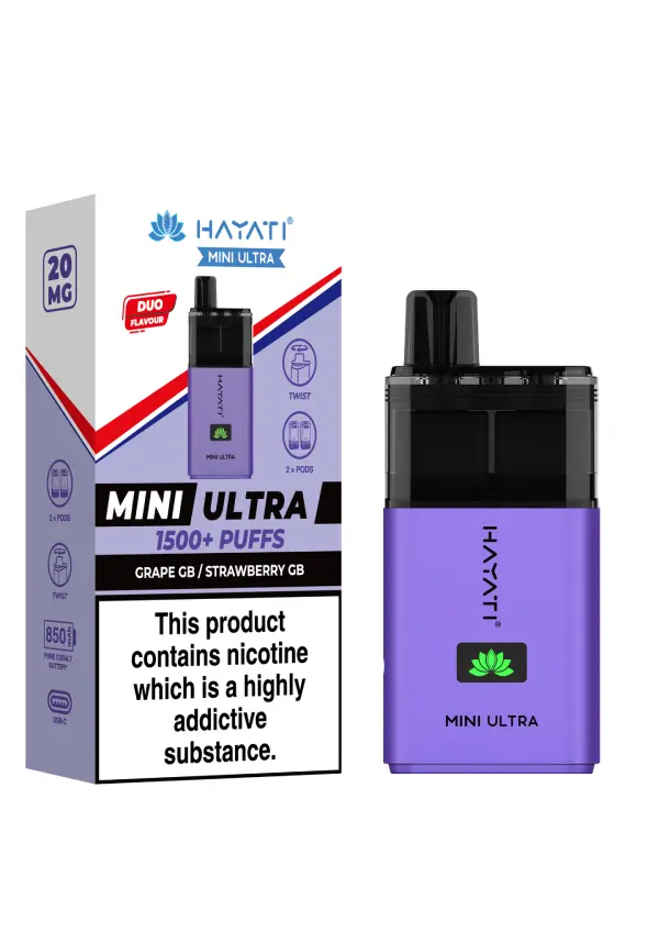  Grape GB / Strawberry GB Hayati Mini Ultra Disposable Vape 